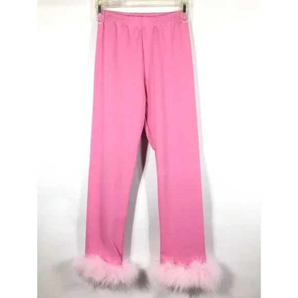 Sleeper Womens Weekend Chic Set Feather Top With Leggings XL 10-14 Pink - Picture 3 of 15